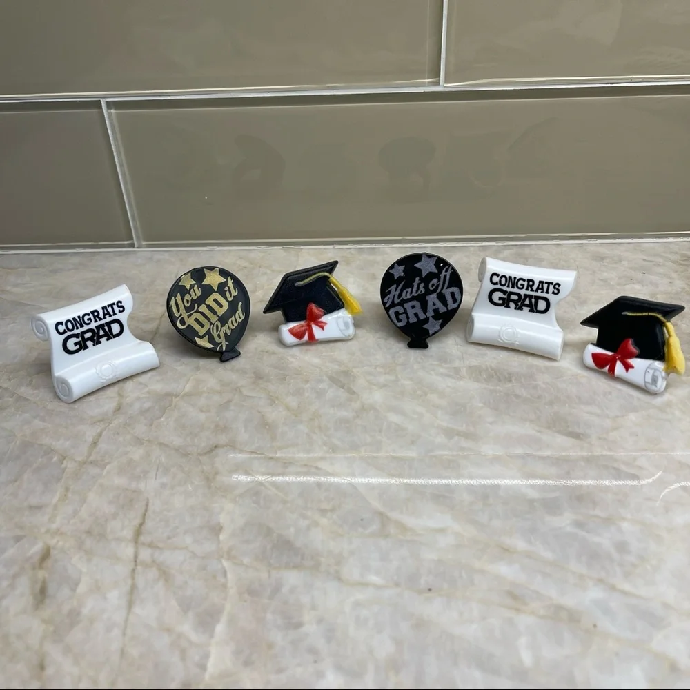 Plastic Graduation Cupcake/Cake Ring Decorations